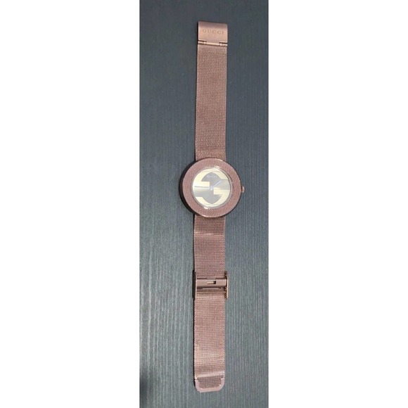 Gucci Women\'s Swiss U-Play Brown PVD Mesh Bracelet Watch 29mm w Box main image 9